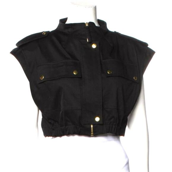 Carolina Herrera Zip-up Cropped Cargo Vest - Picture 5 of 10